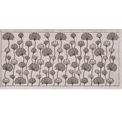 RUG grey flowers