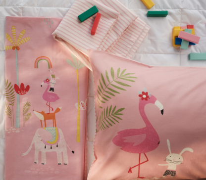 CHILDREN BEDSHEET SET - "FLAMINGO" SINGLE